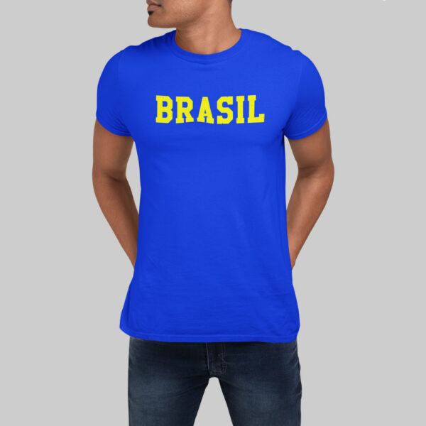 Camiseta Manga Curta Brasil Azul